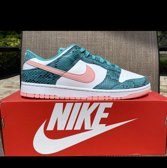 Nike dunk low snakeskin washed teal bleached coral - Picture 2 of 6